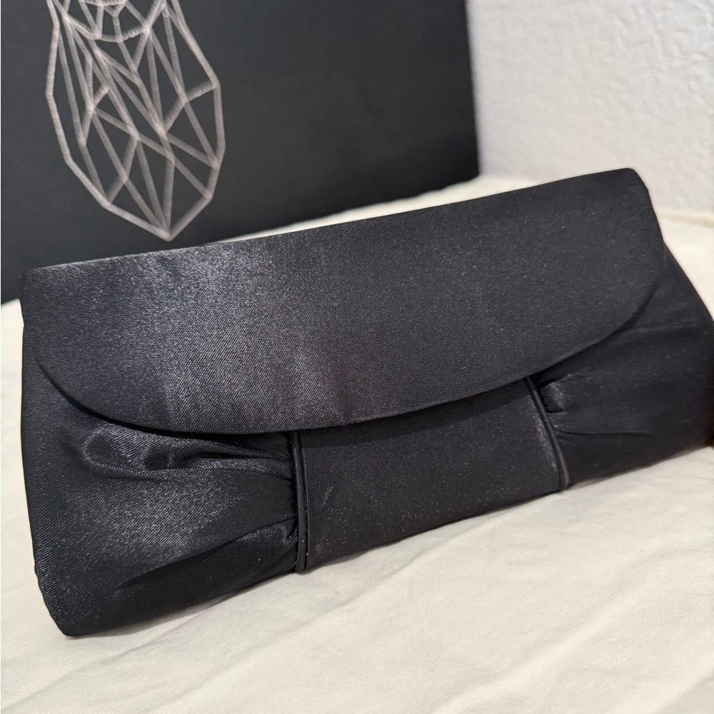 NWOT: Black Satin Clutch Wristlet